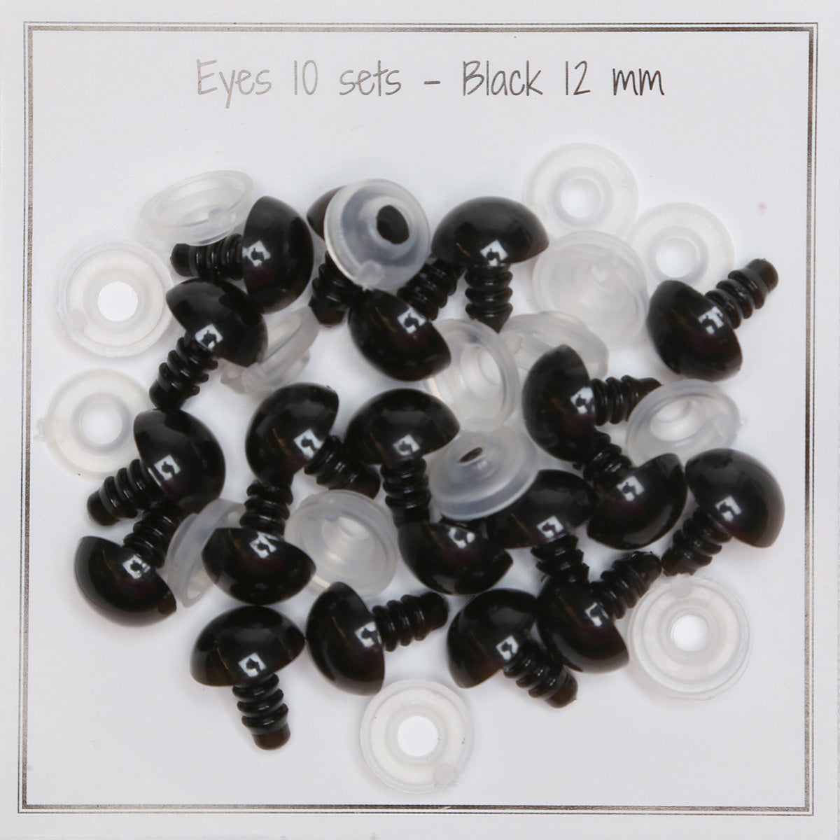 Black Safety Eyes – 12 mm
