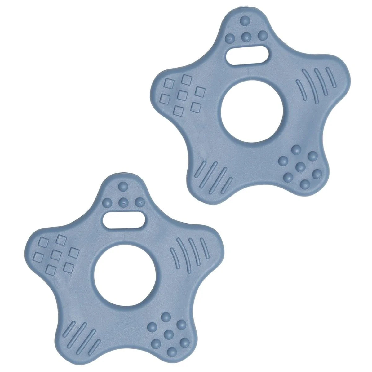 Soft TPE Star Teether (2 pcs) – for Baby Sensory Toys & Rattles Petrol