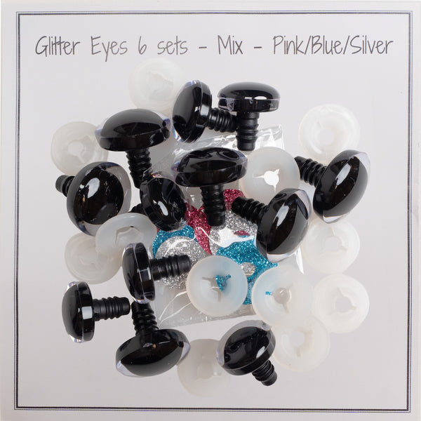 Glitter Safety Eyes – 6 Pairs, 20 & 25 mm | VILRITA
