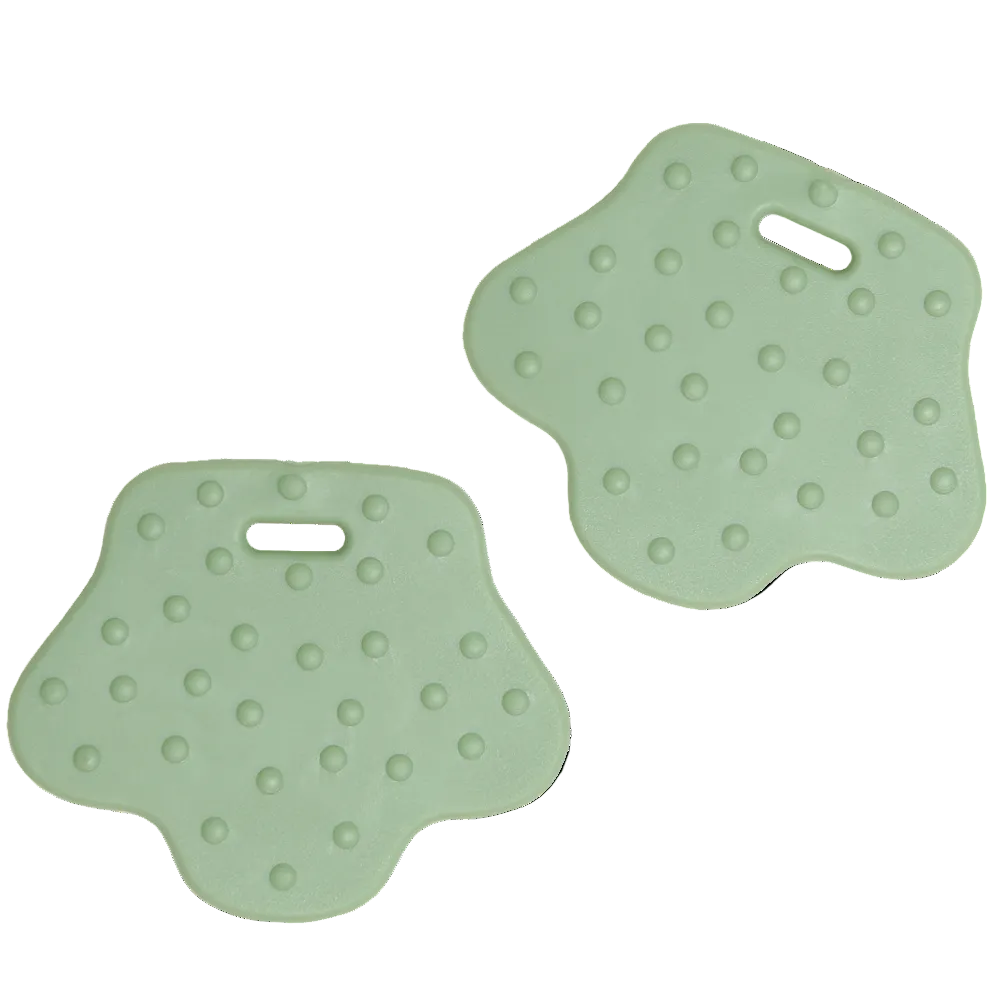 Soft TPE Animal Foot Teether (2 pcs) – for Baby Sensory Toys & Rattles Pastel Green