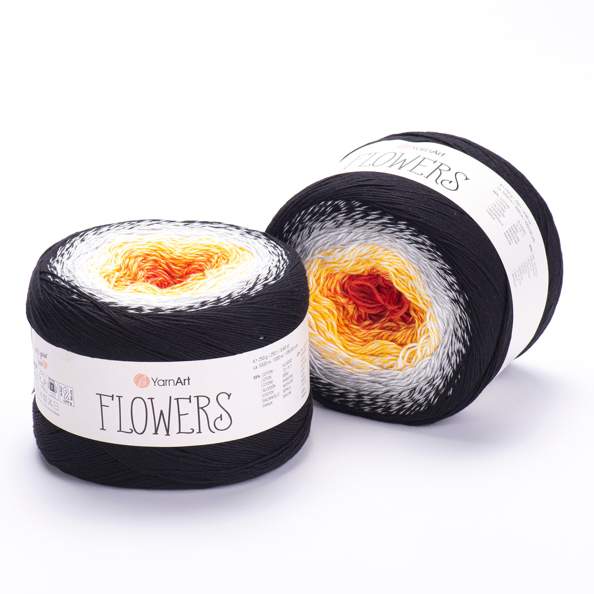 YarnArt Flowers 259 Honey & Brick – cotton acrylic gradient cake yarn