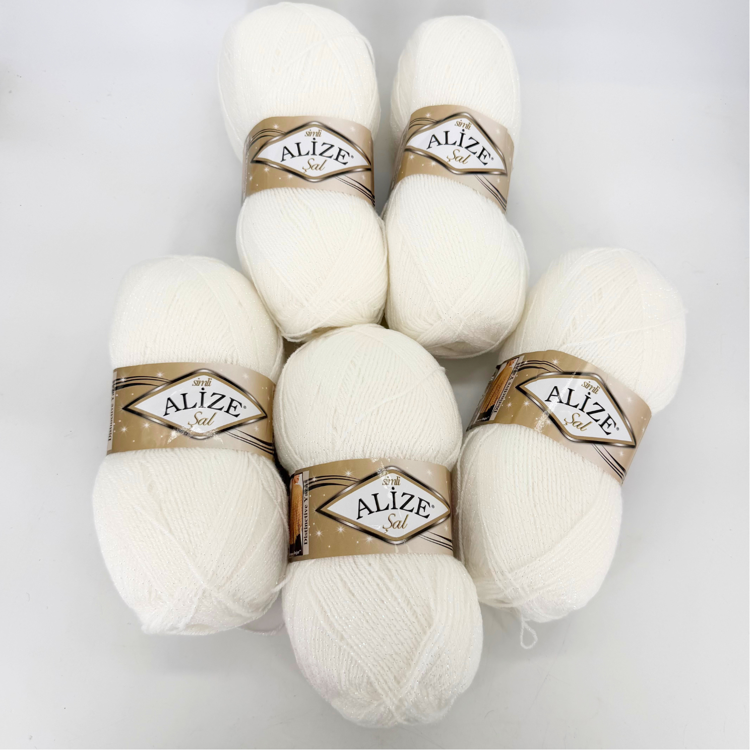Alize Sal Simli 55 (blanc) – lot de 5 pelotes