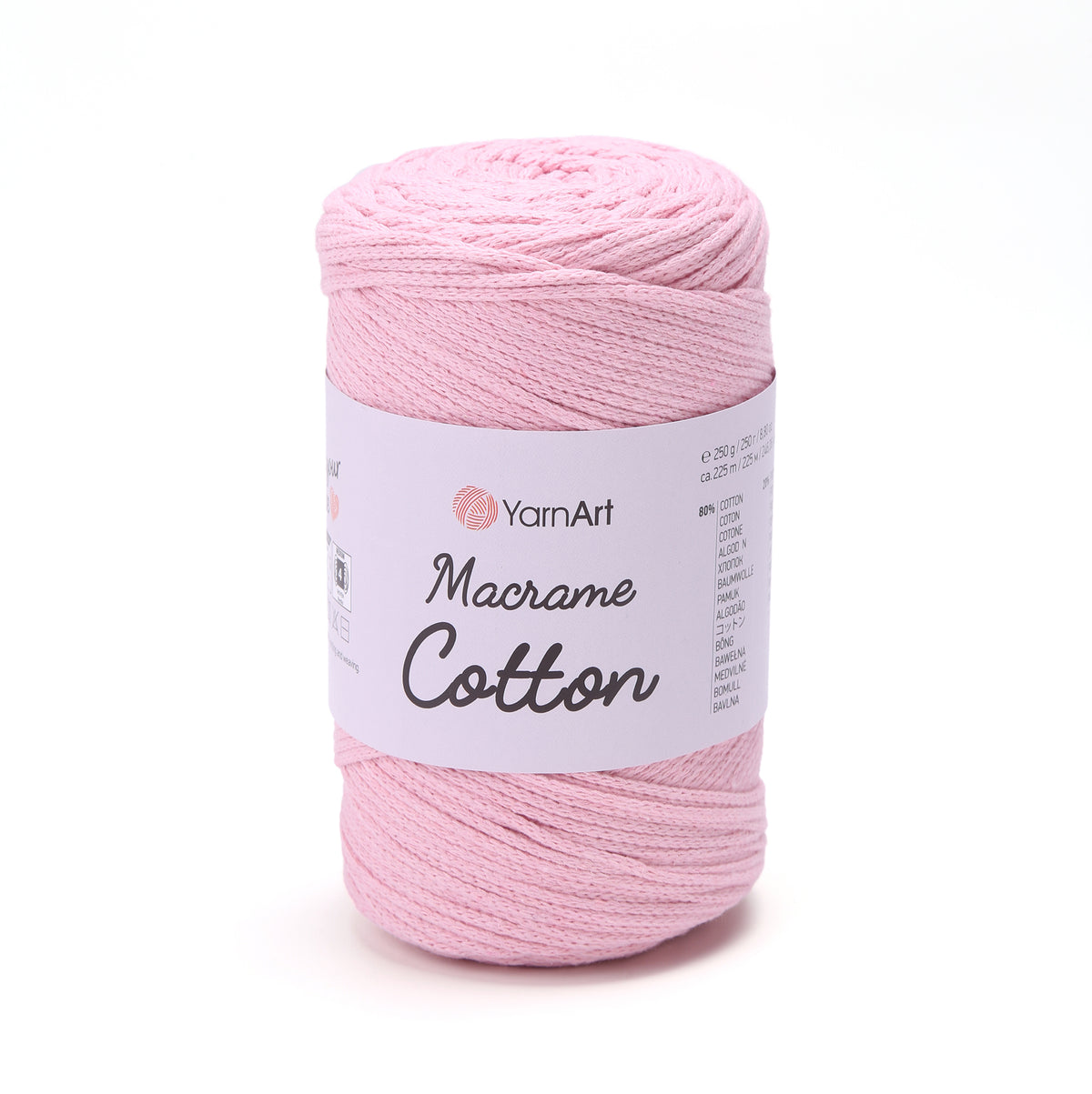 YarnArt Macrame Cotton 762 Baby Pink – braided macrame cord