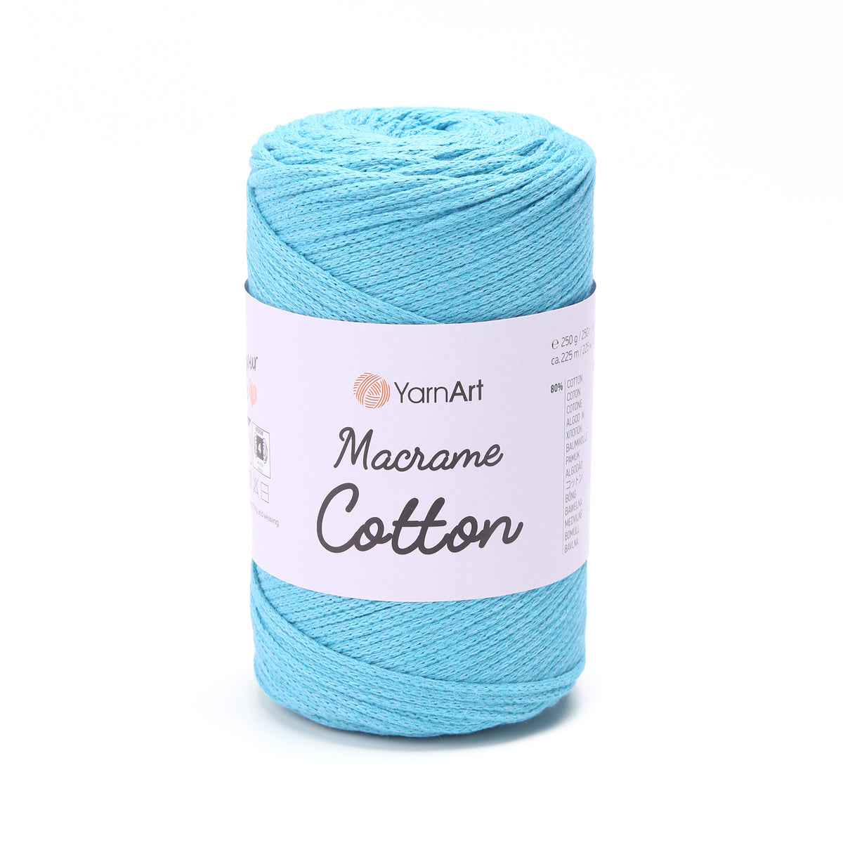 YarnArt Macrame Cotton 763 Turquoise – braided macrame cord