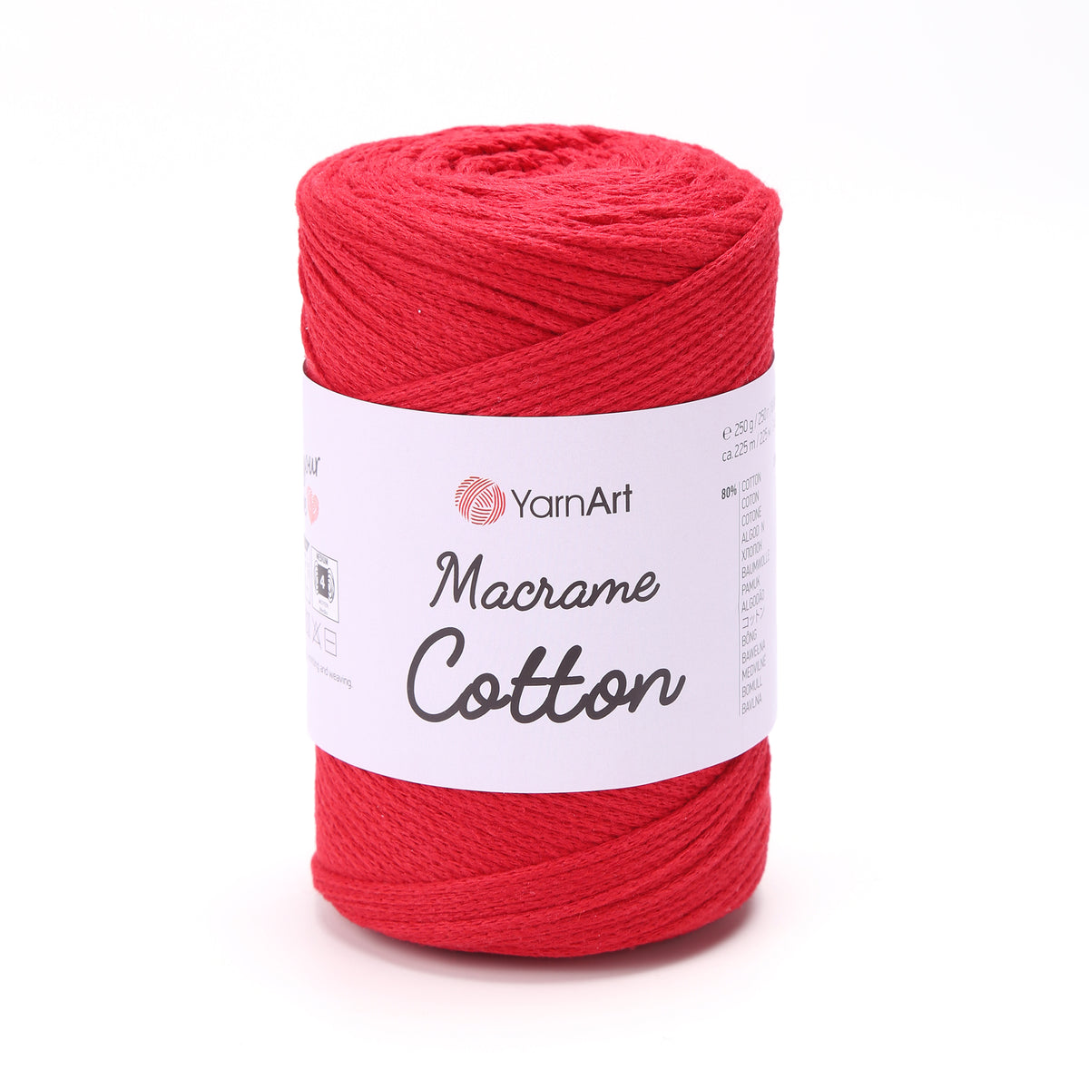 YarnArt Macrame Cotton 773 Scarlet – braided macrame cord