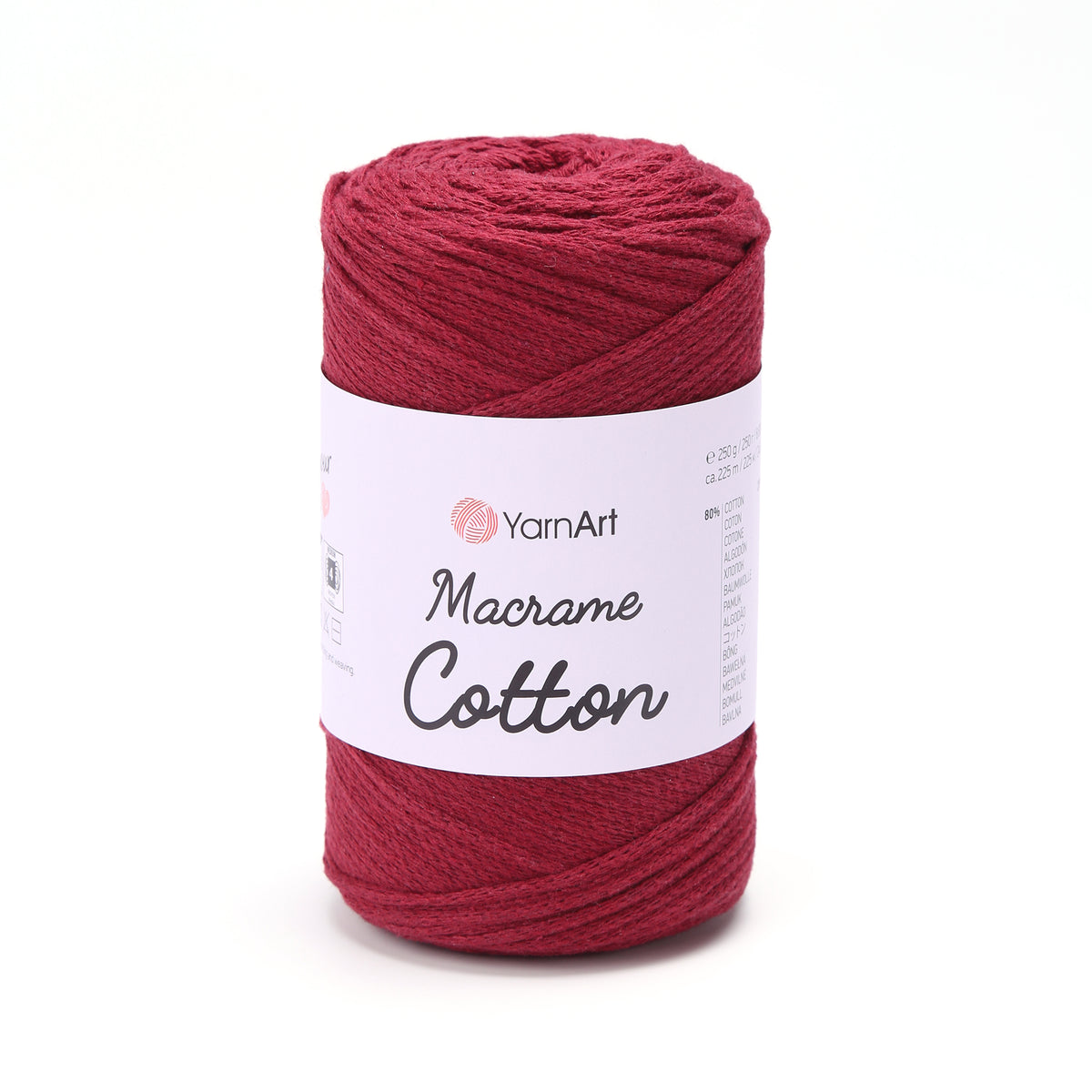 YarnArt Macrame Cotton 781 Wine – braided macrame cord