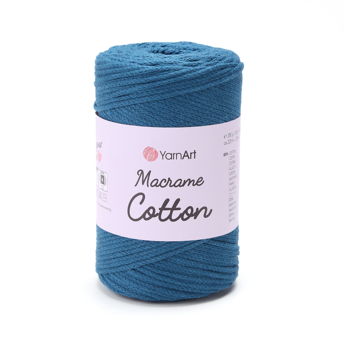 YarnArt Macrame Cotton 789 Deep Sea – braided macrame cord