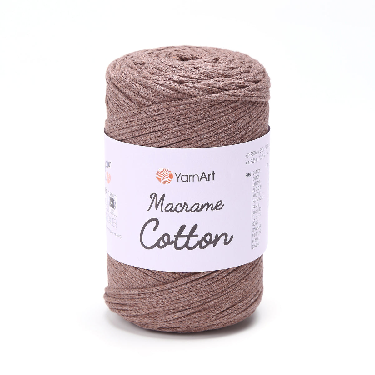 YarnArt Macrame Cotton 791 Mocha – braided macrame cord