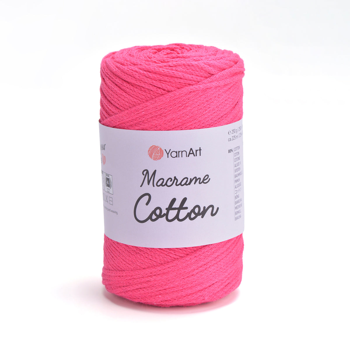 YarnArt Macrame Cotton 803 Candy Pink – braided macrame cord