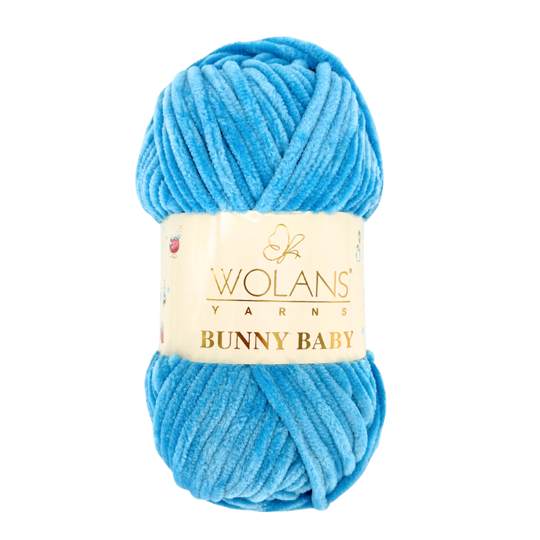 Wolans Bunny Baby 100-82 Azurblå – chenillegarn