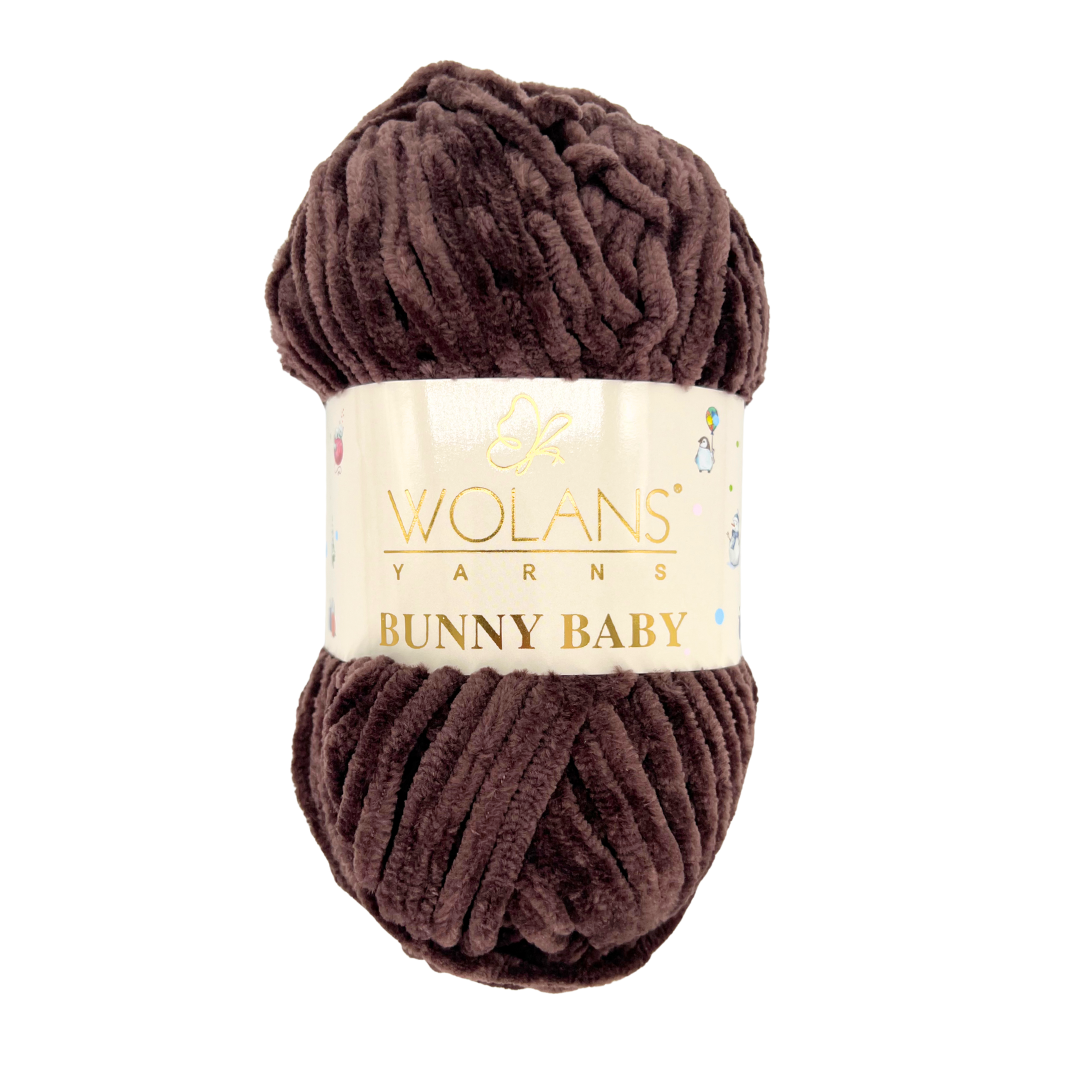 Wolans Bunny Baby 100-90 Mörkbrun – chenillegarn
