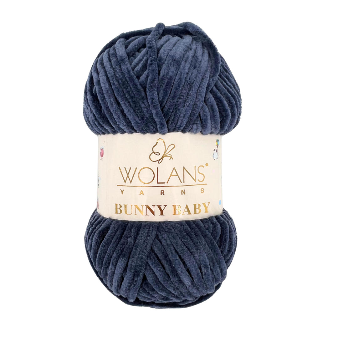 Wolans Bunny Baby 100-92 Marinblå – chenillegarn