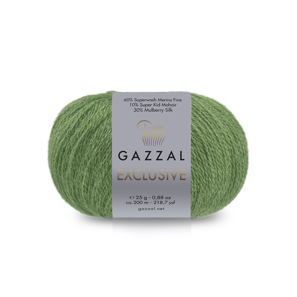 Gazzal Exclusive 9931 Olive – merino silk mohair yarn
