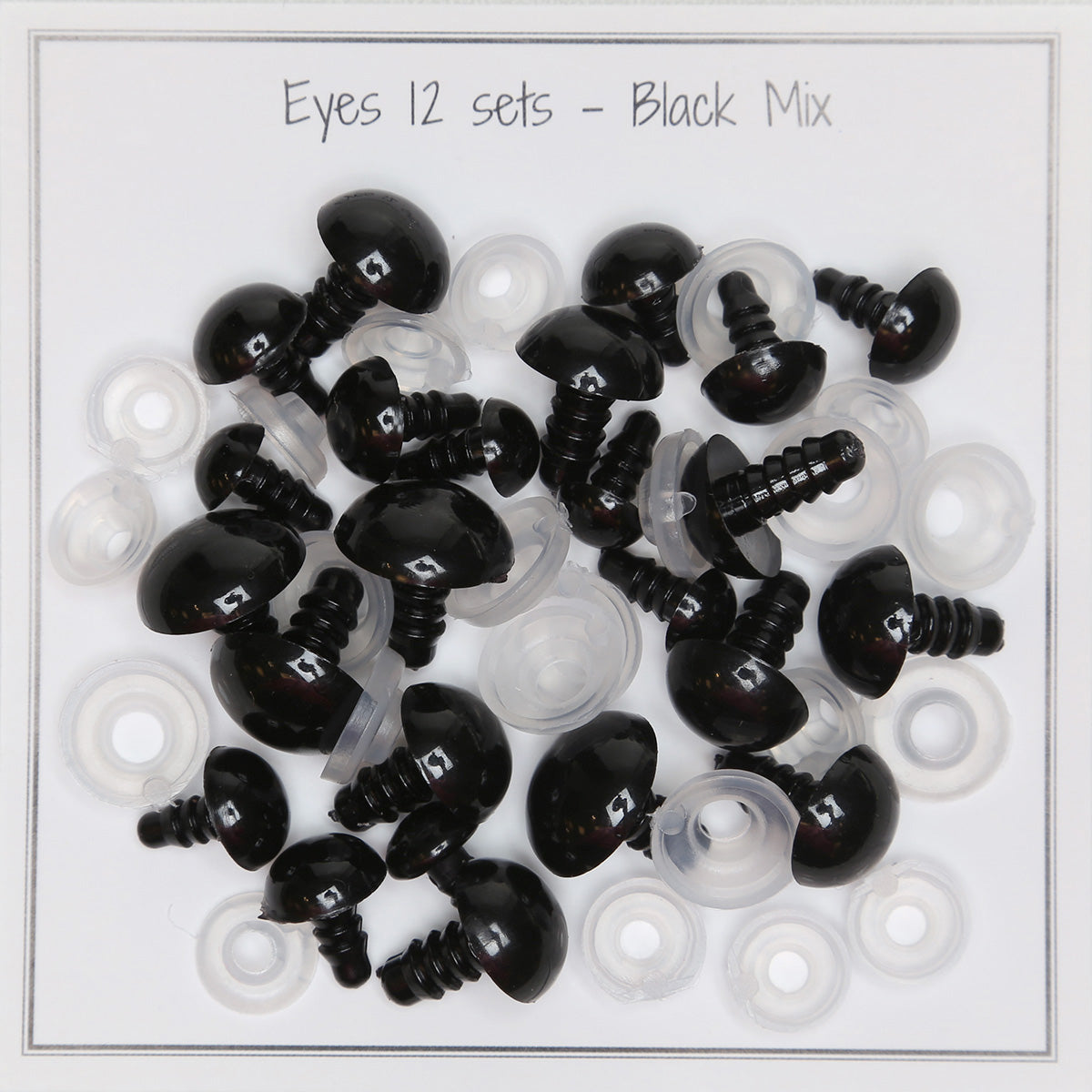 Black Safety Eyes – Mix Pack (12 Pairs)