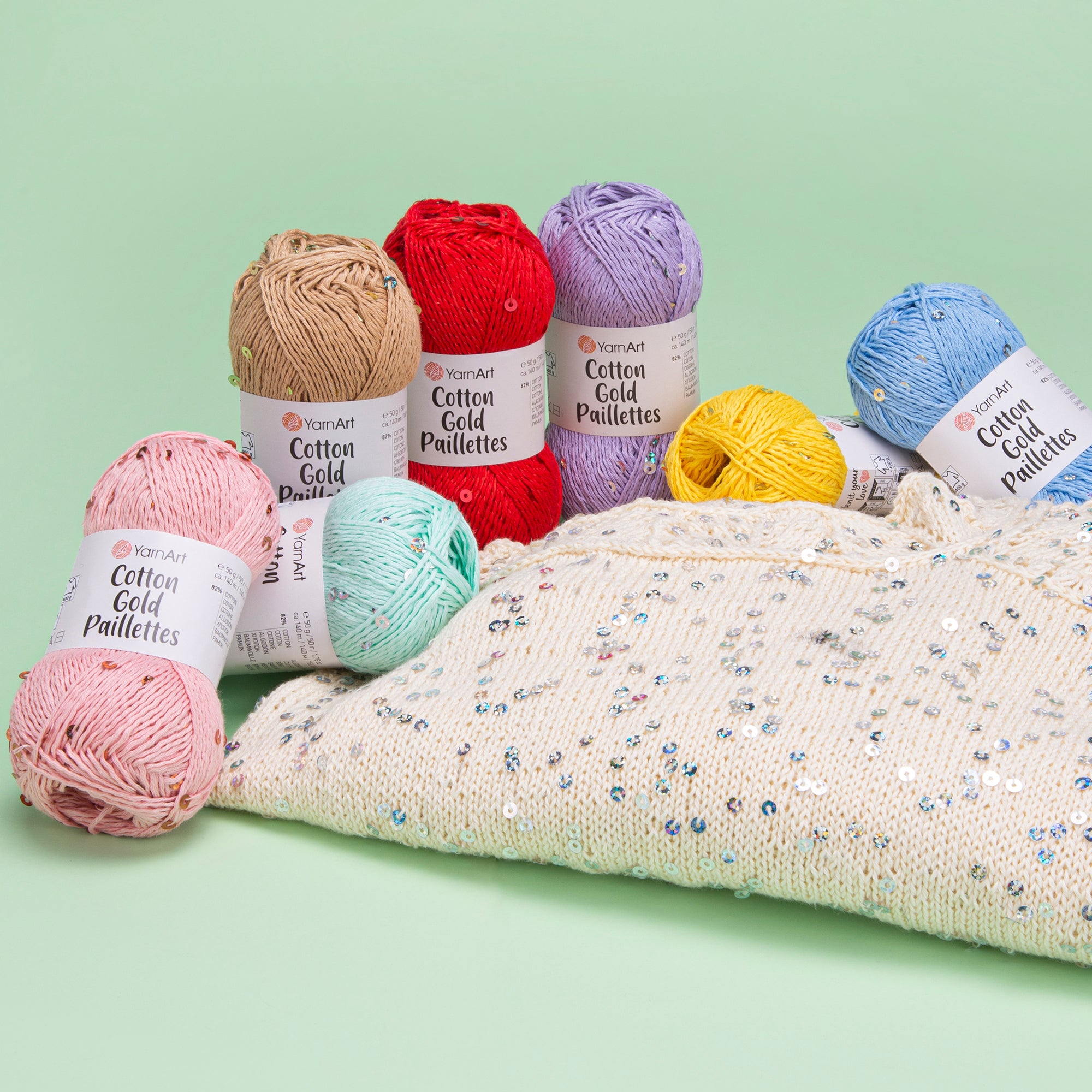 YarnArt Cotton Gold Paillettes