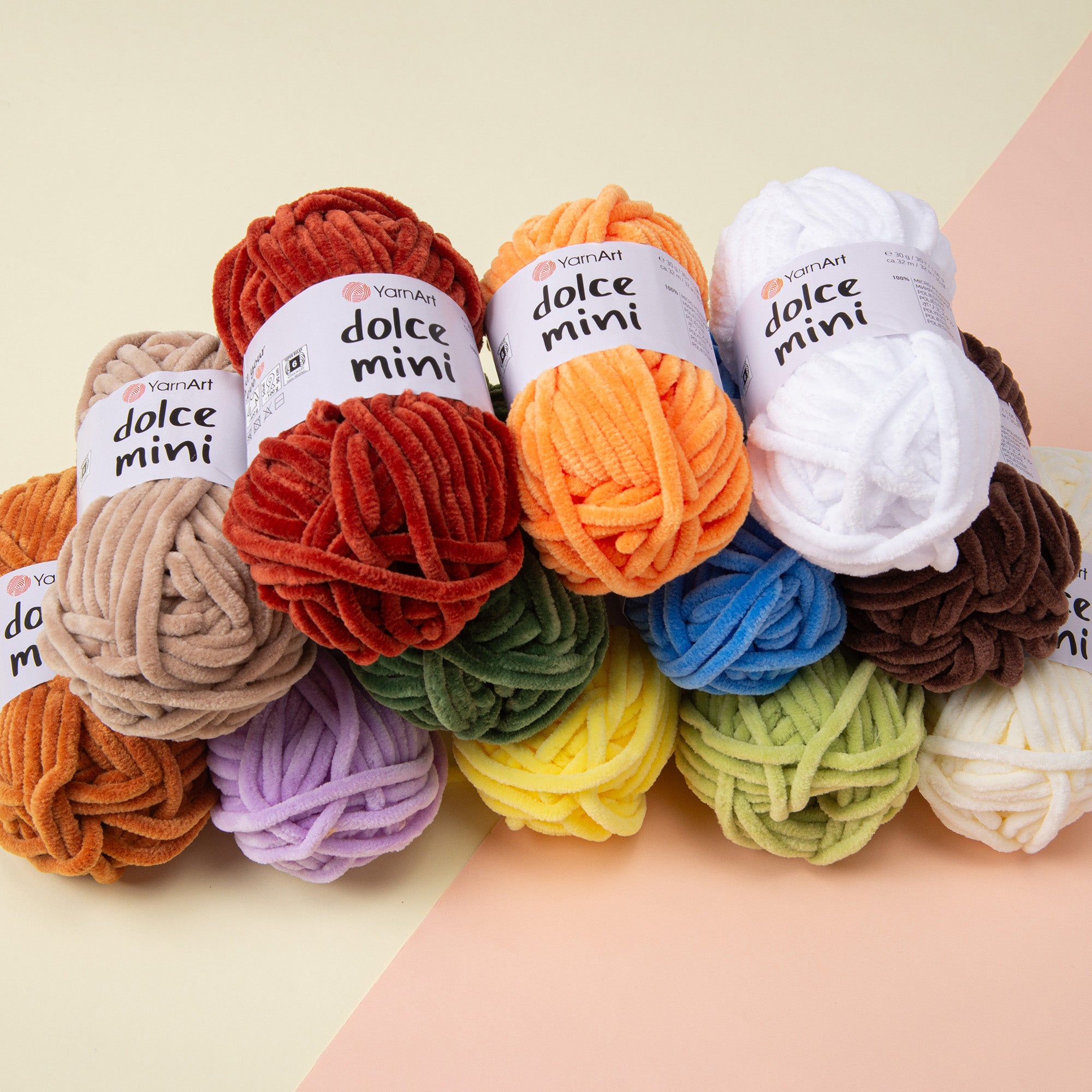 YarnArt Dolce Mini – Chenille Yarn Pack (12 x 30g)