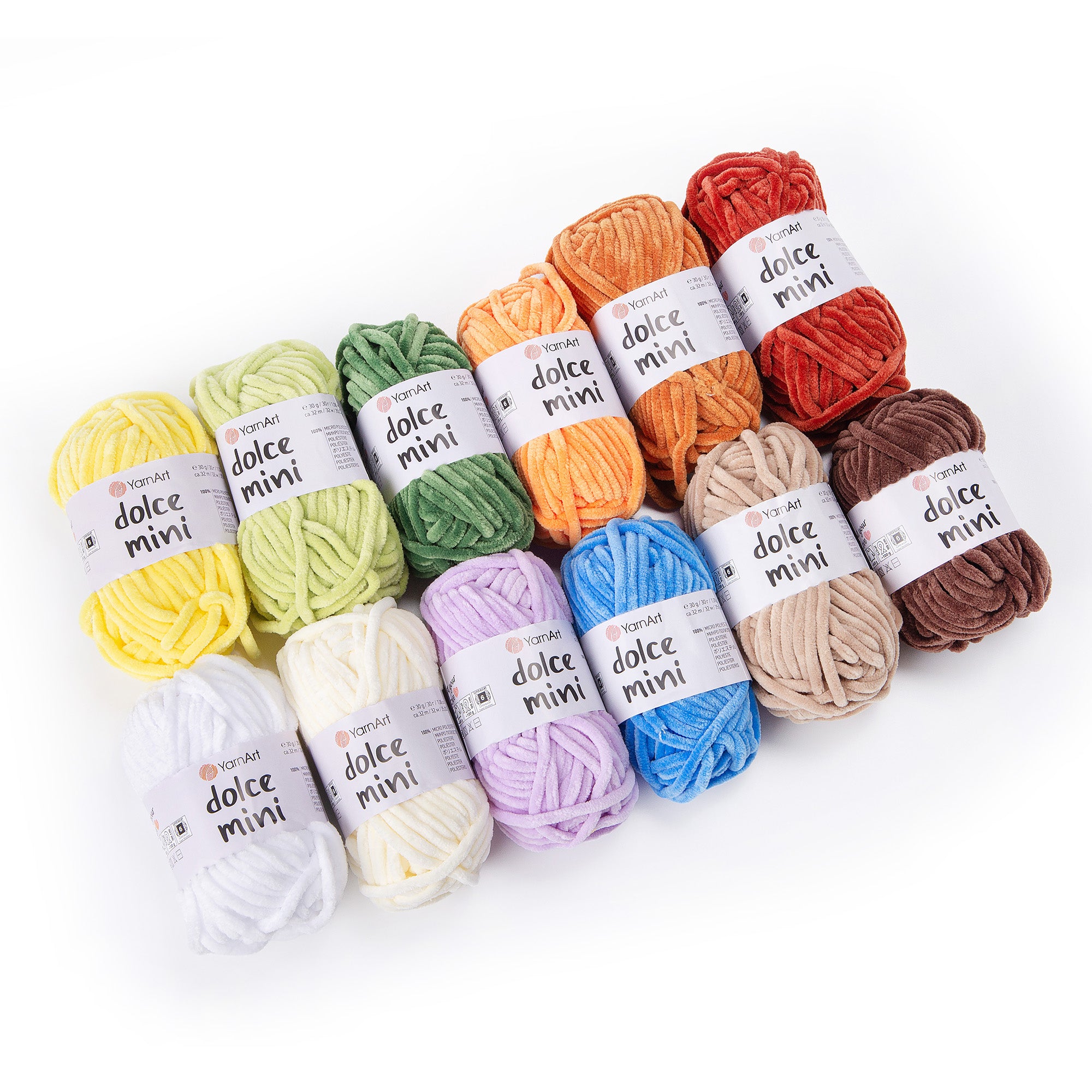 YarnArt Dolce Mini – Chenille Yarn Pack (12 x 30g) Dolce Mini A