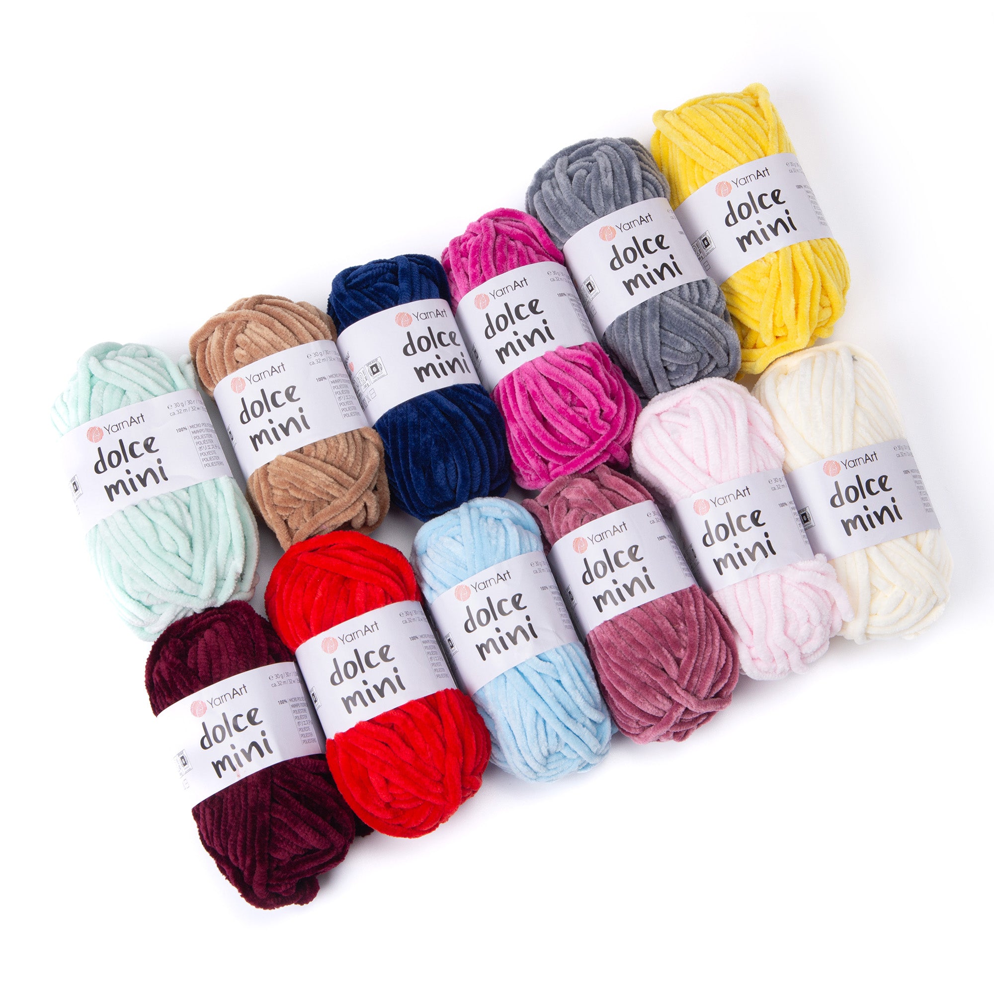 YarnArt Dolce Mini – Chenille Yarn Pack (12 x 30g) Dolce Mini B