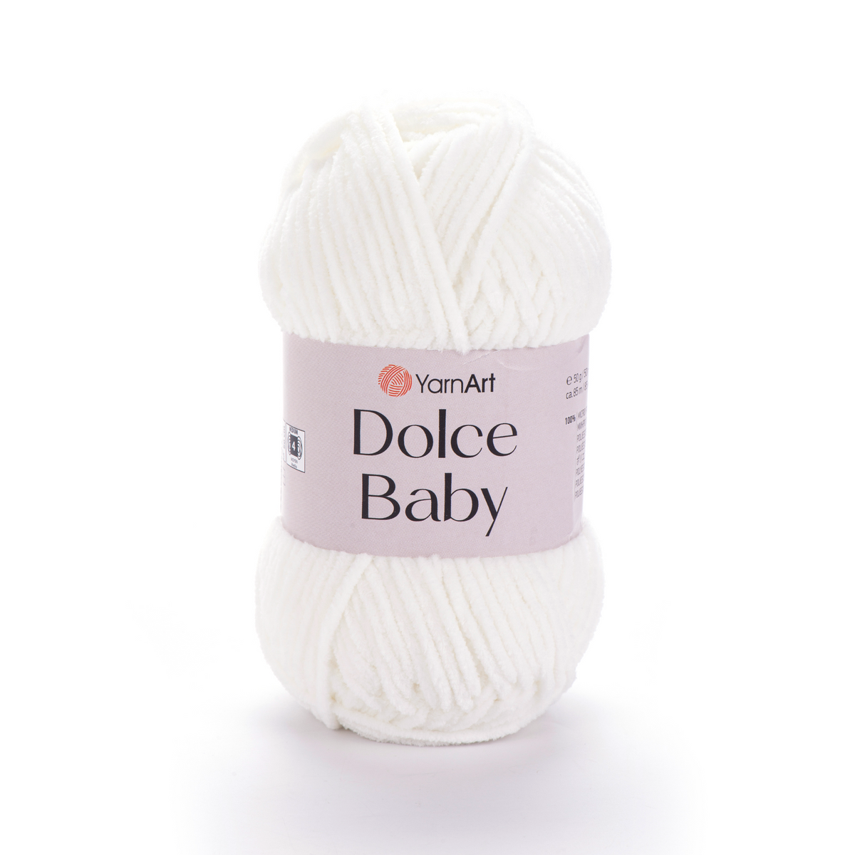 YarnArt Dolce Baby 745 Benvit – tunt sammetschenillegarn