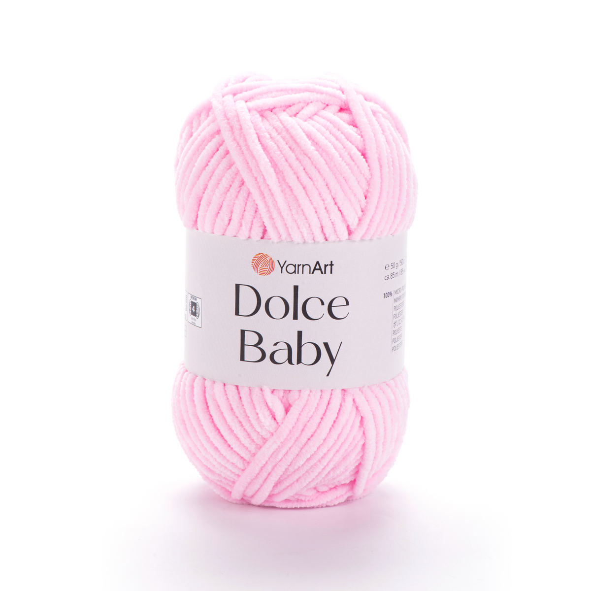 YarnArt Dolce Baby 750 Ljusrosa – tunt sammetschenillegarn