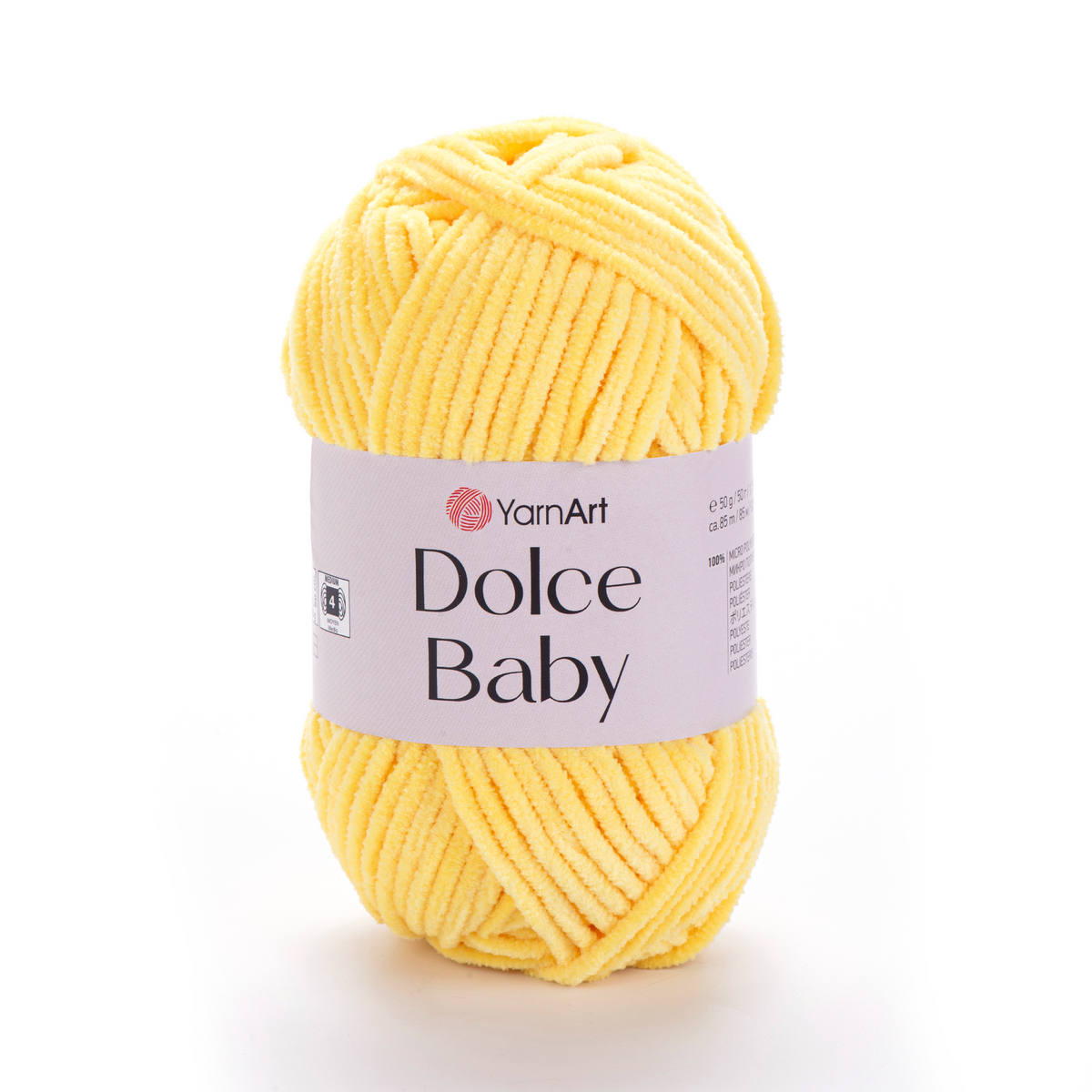 YarnArt Dolce Baby 761 Smörgul – tunt sammetschenillegarn