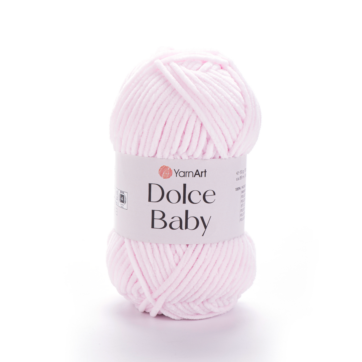 YarnArt Dolce Baby 781 Blekrosa – tunt sammetschenillegarn