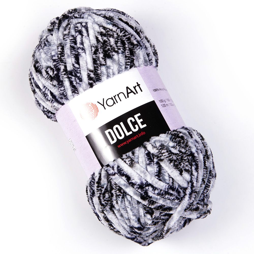 YarnArt Dolce 801 Zebras – stori pliušiniai siūlai