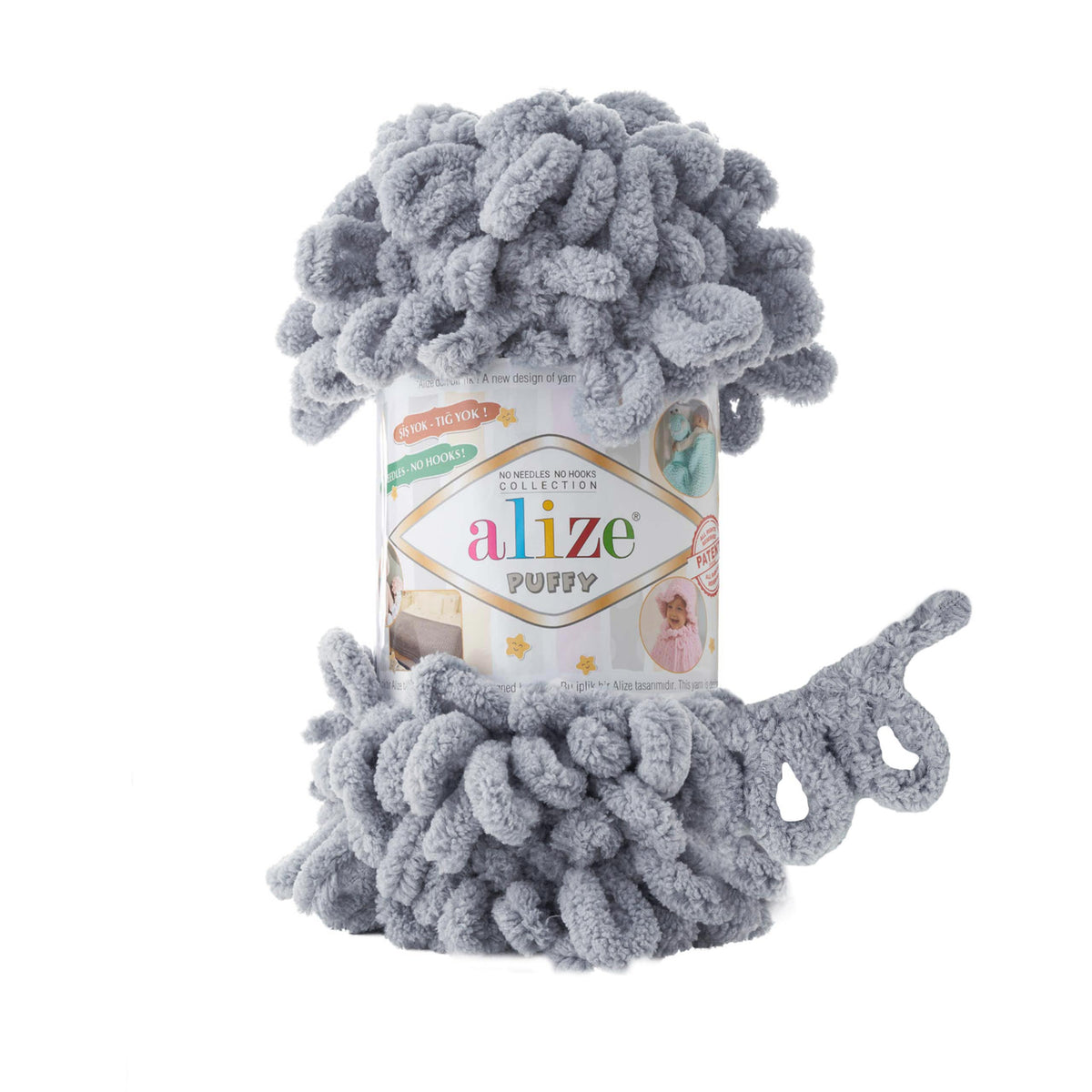 Alize Puffy 362 Grå – loopgarn