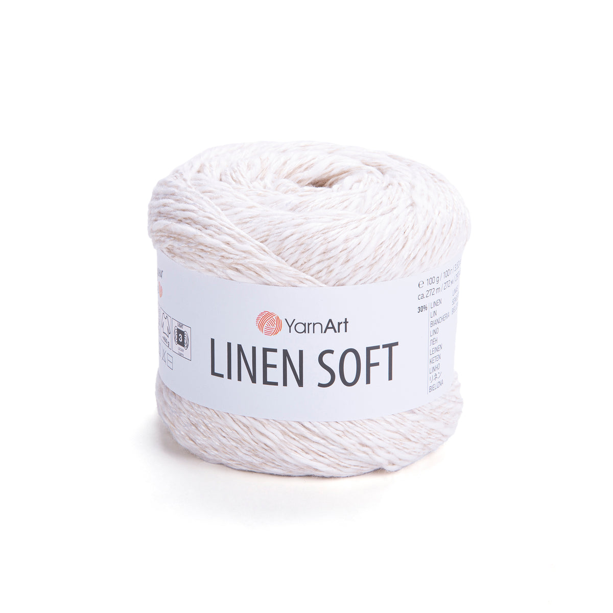 YarnArt Linen Soft 7301 Silver – viscose cotton linen yarn