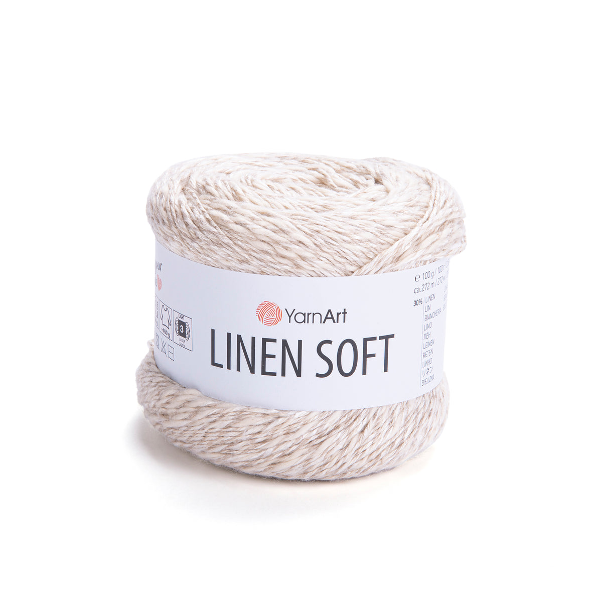 YarnArt Linen Soft 7303 White – viscose cotton linen yarn