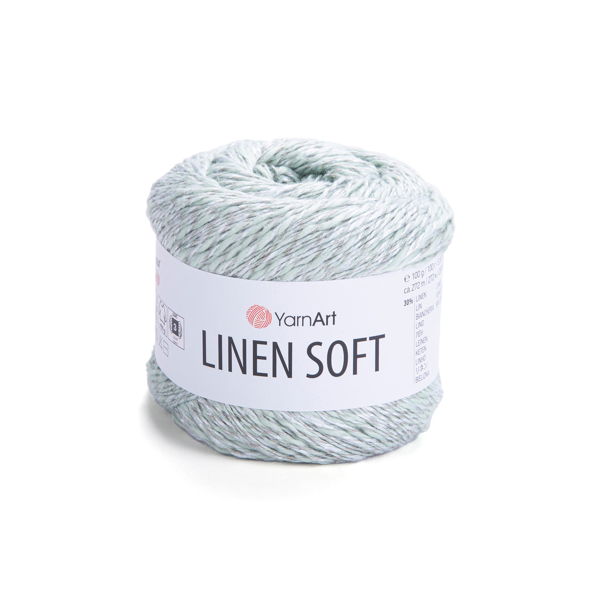 YarnArt Linen Soft 7312 Silver – viscose cotton linen yarn