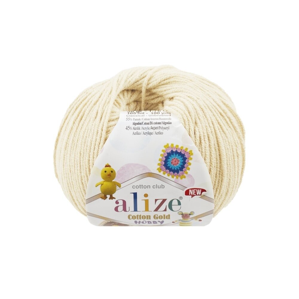 Alize Cotton Gold Hobby 01 Kreminė – medvilnės ir akrilo siūlai