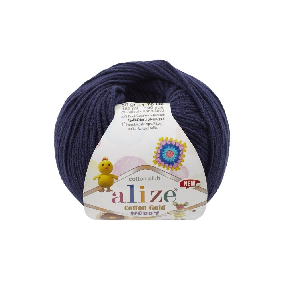 Alize Cotton Gold Hobby 58 Tamsiai mėlyna – medvilnės ir akrilo siūlai
