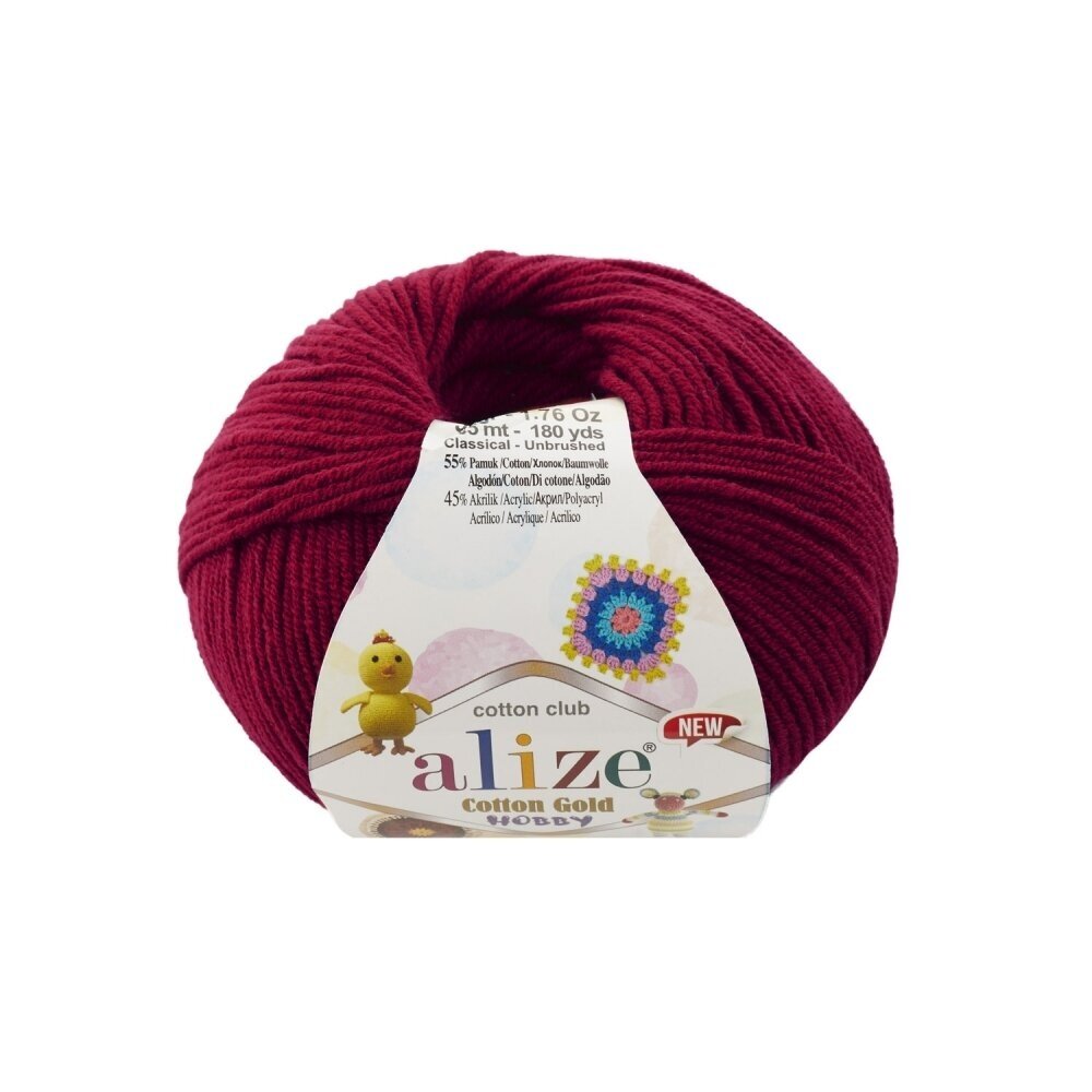 Alize Cotton Gold Hobby 390 Vyno – medvilnės ir akrilo siūlai
