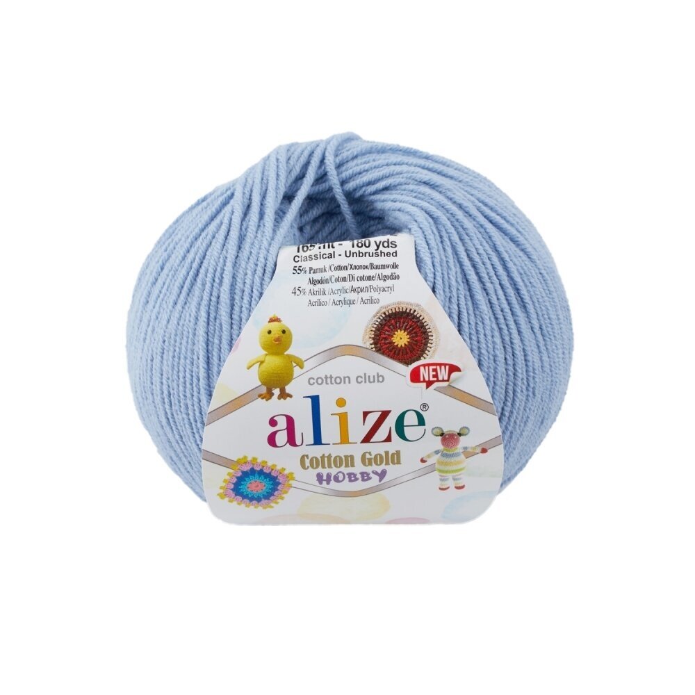 Alize Cotton Gold Hobby 40 Pudrinė mėlyna – medvilnės ir akrilo siūlai