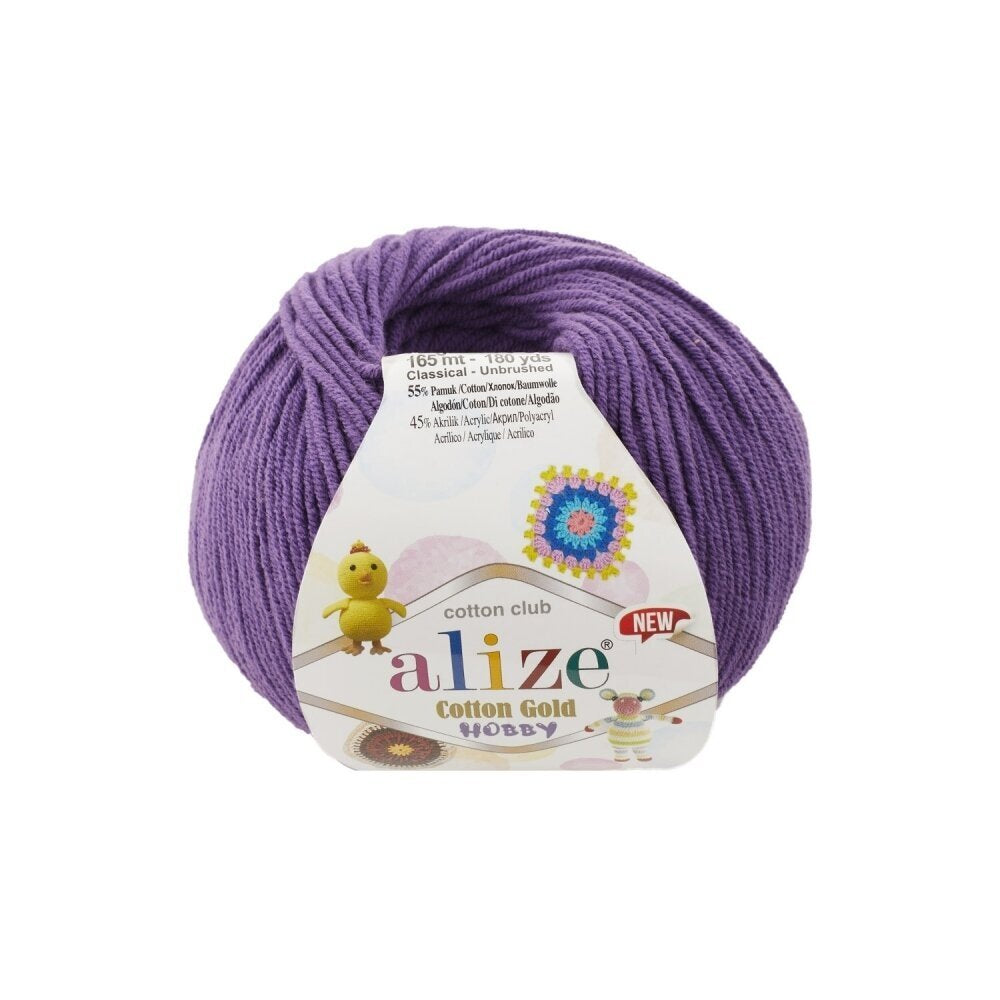 Alize Cotton Gold Hobby 44 Purpurinė – medvilnės ir akrilo siūlai