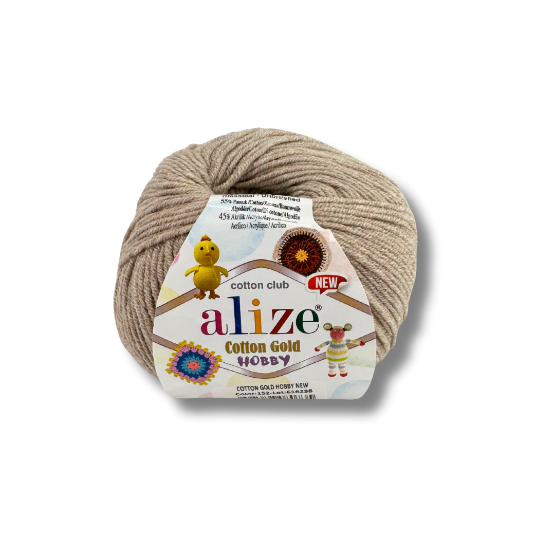 Alize Cotton Gold Hobby 152 Bežinė melanžinė – medvilnės ir akrilo siūlai