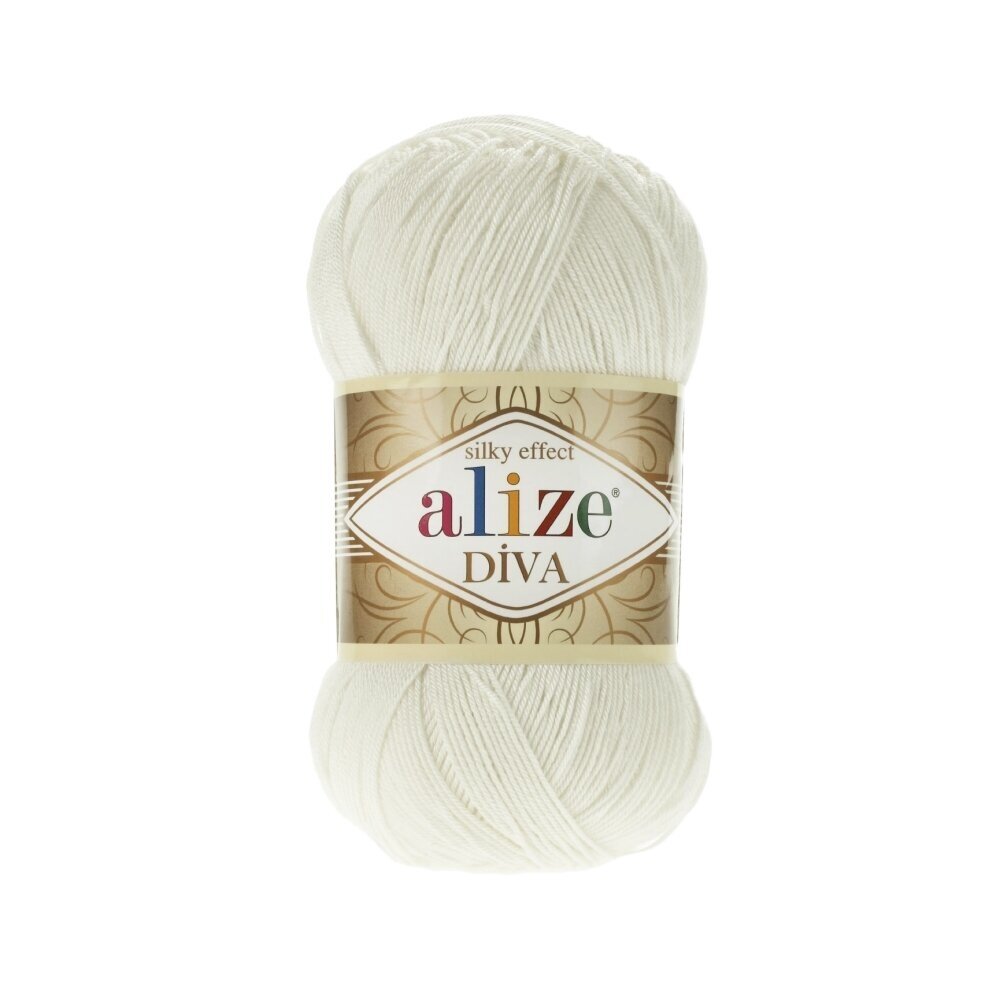 Alize Diva 450 Off White – silky microfibre summer yarn