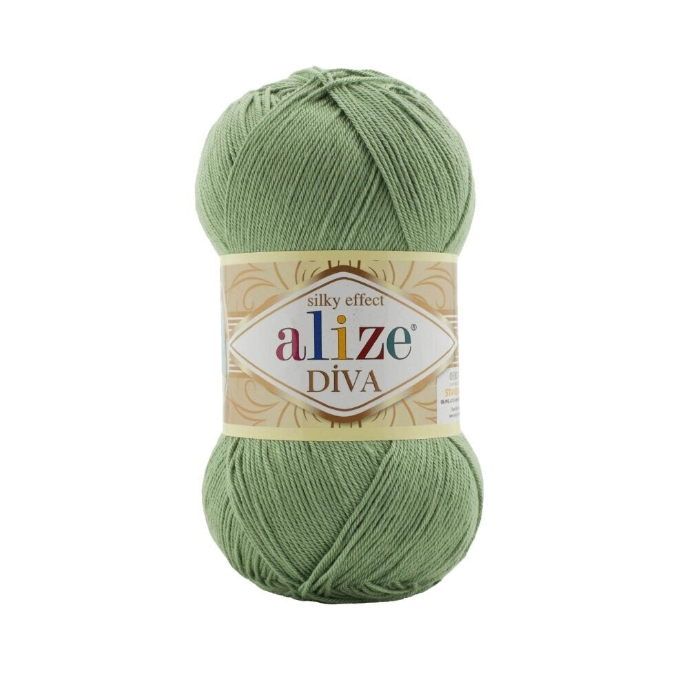 Alize Diva 852 Green – silky microfibre summer yarn