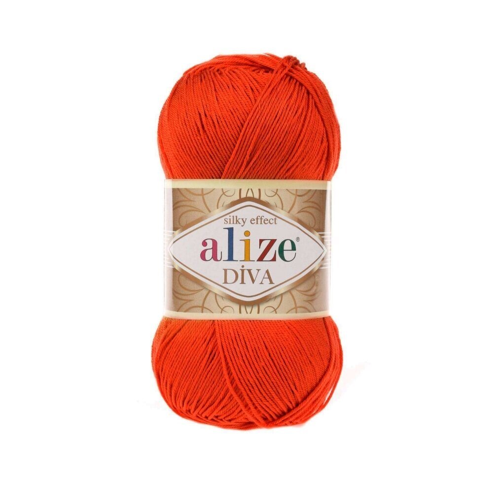 Alize Diva 37 Orange – silky microfibre summer yarn