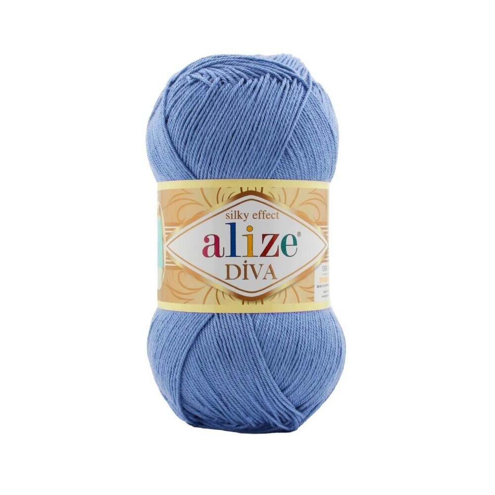 Alize Diva 303 Blue – silky microfibre summer yarn