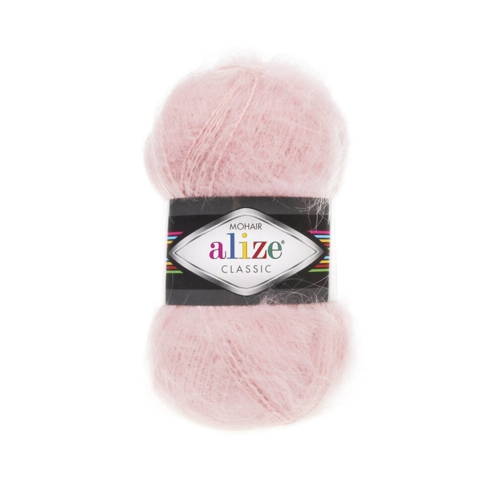 Alize Mohair Classic 271 Пудрово-розовый – пряжа из акрила с мохером и шерстью