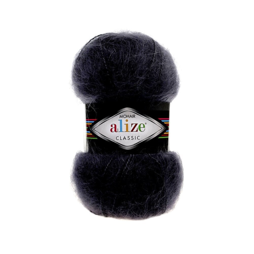 Alize Mohair Classic 53 Чёрный – пряжа из акрила с мохером и шерстью