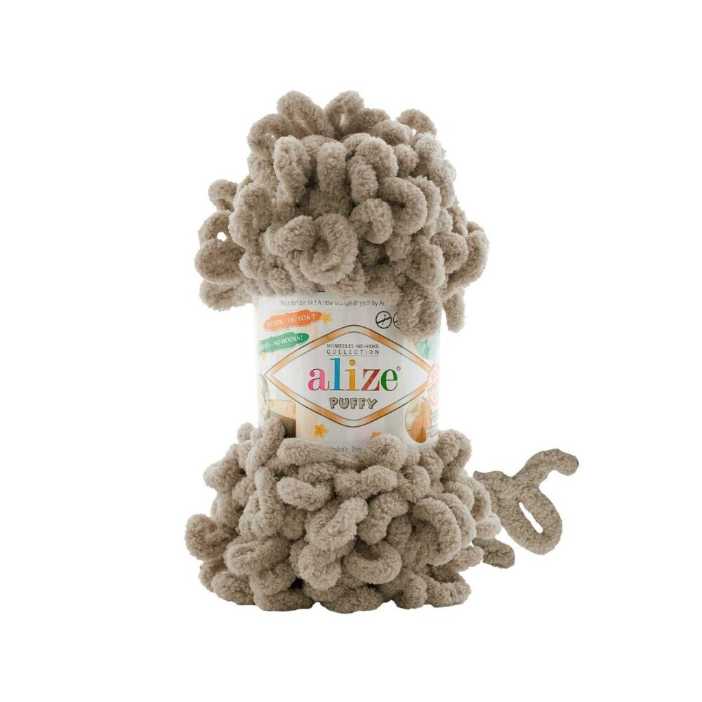 Alize Puffy 990 Mörkbeige – loopgarn