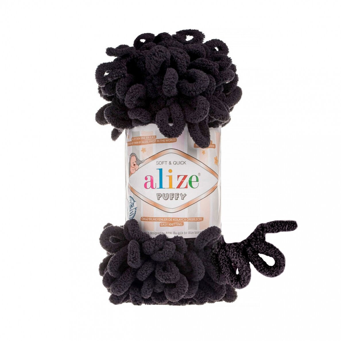 Alize Puffy 1060 Svart – loopgarn