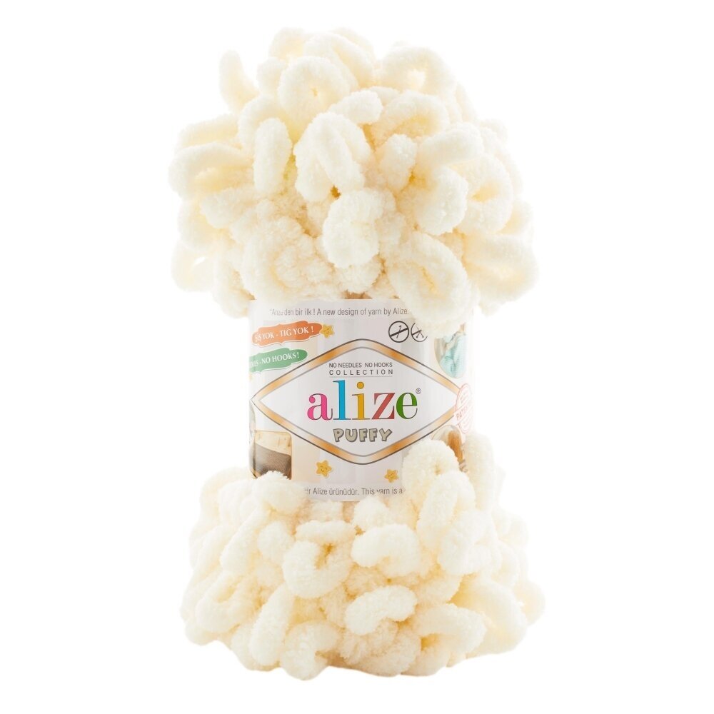 Alize Puffy 01 Gräddvit – loopgarn