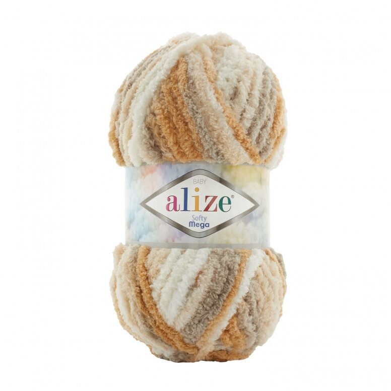 Alize Softy Mega 5926 Karamell ombré – grovt pälsgarn