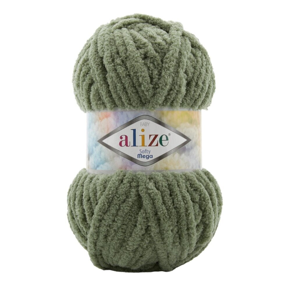 Alize Softy Mega 03 Oliv – grovt pälsgarn