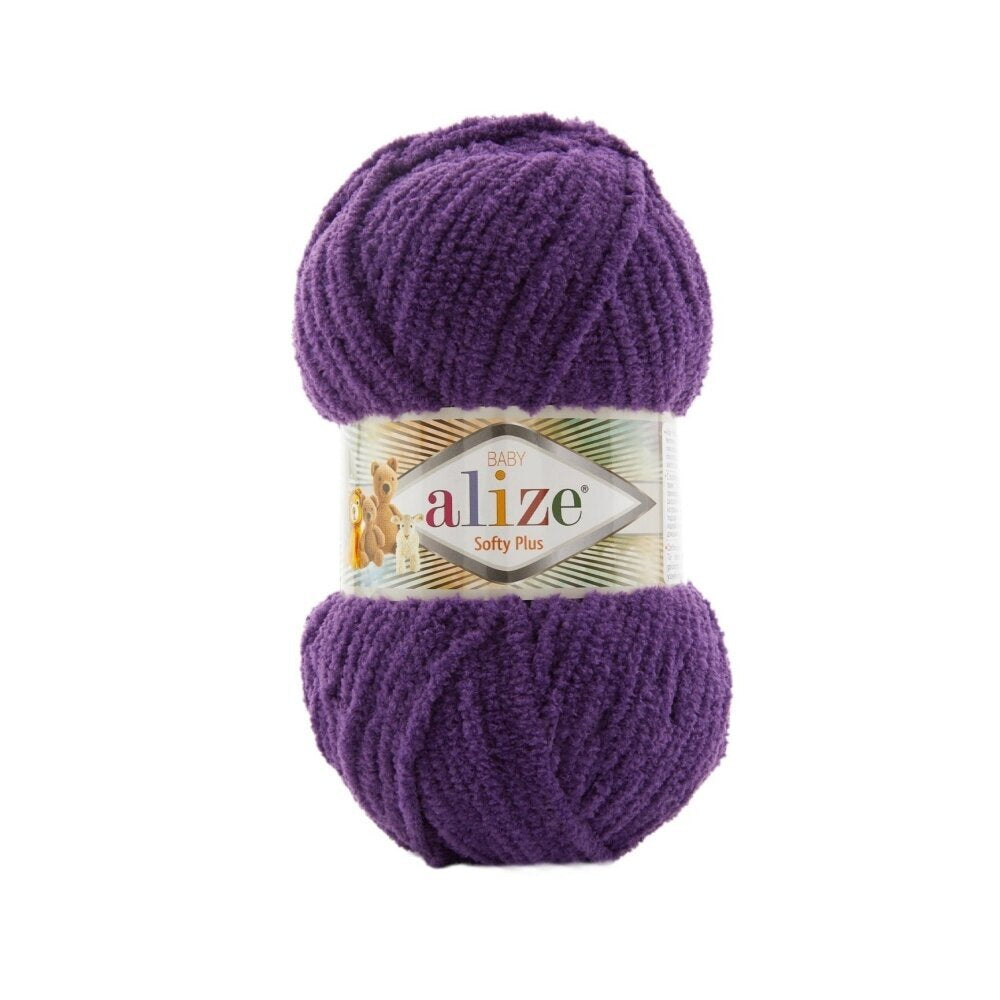 Alize Softy Plus 44 Purpura – bieza pūkaina dzija