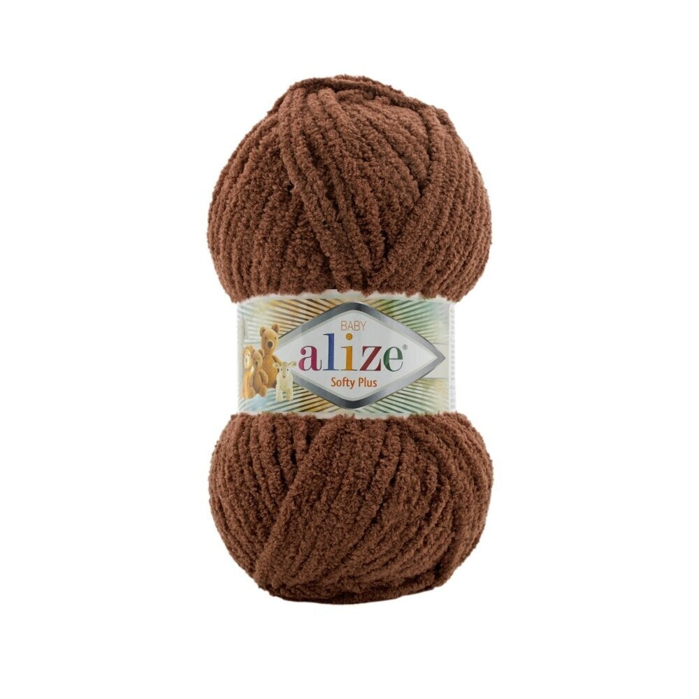 Alize Softy Plus 321 Tumši brūna – bieza pūkaina dzija